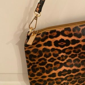 Leopard print cross body purse